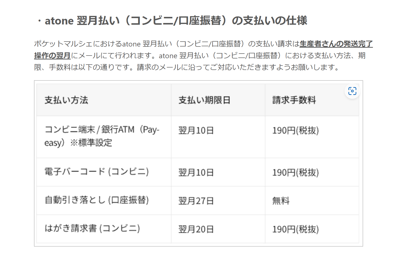 産直サイトの料金と支払い(決済)方法の比較